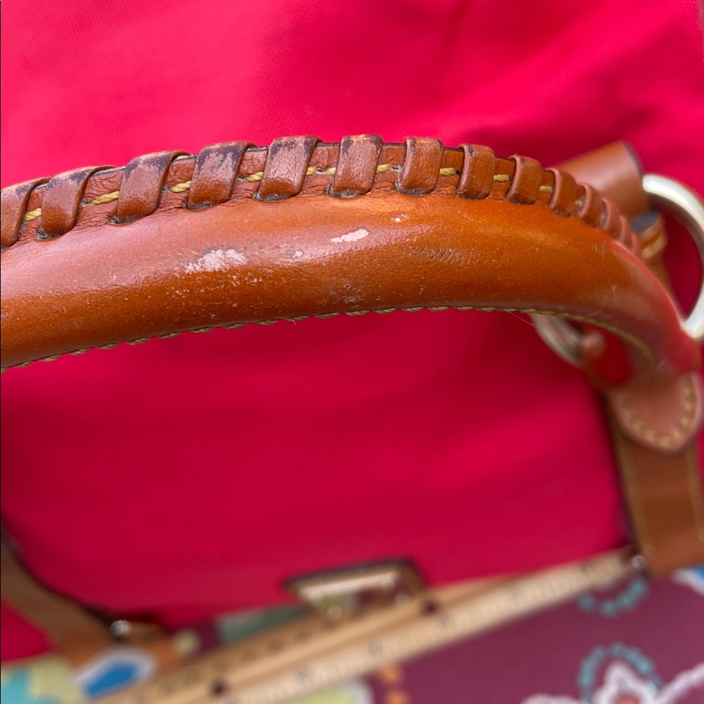 πππDooney & Bourke Coated Canvas Satchel with Tan Leather Accents - Picture 4 of 15